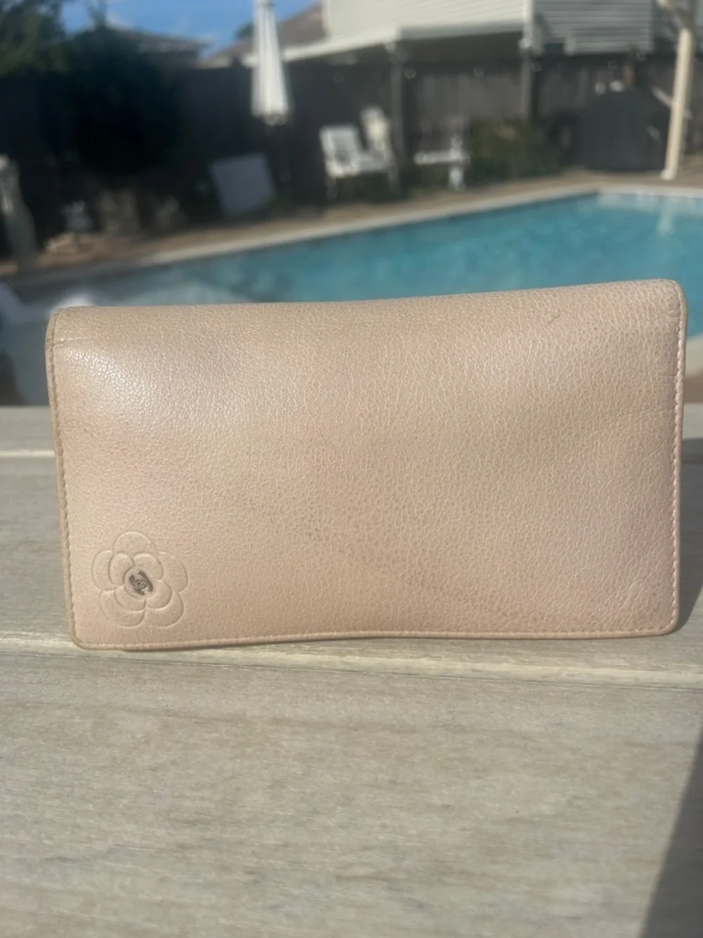 Chanel Authentic Camellia Long Flap Wallet